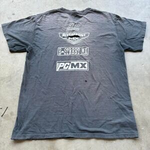 Vintage Riverfront MX Motocross Racing Tee Gray Faded Thrashed
